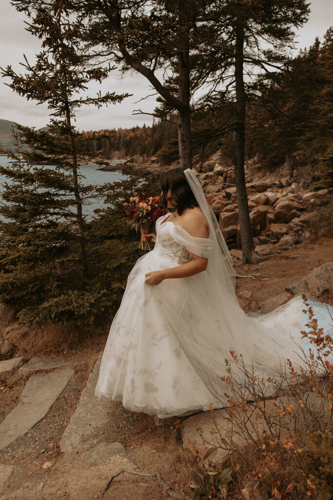 micro wedding in November at Acadia national park. photography by christina albright