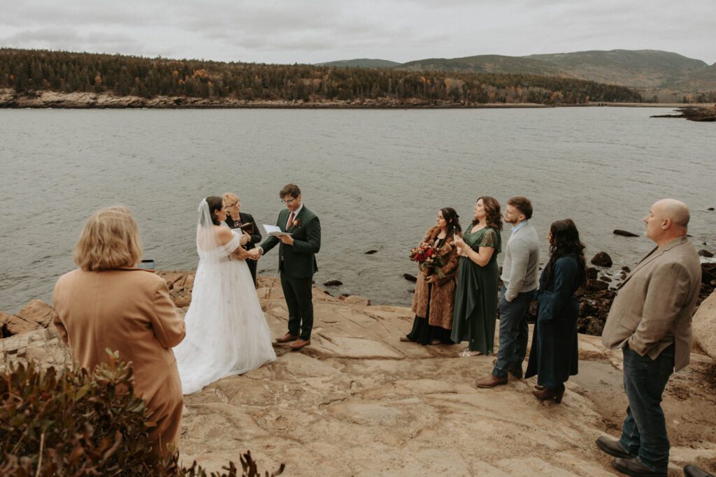 Micro wedding at Otter Point in Acadia